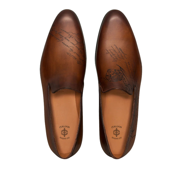 Men Solid Leather Formal Tan Loafer
