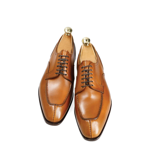 Classic Design Split Toe Leather Derby Shoe Tan