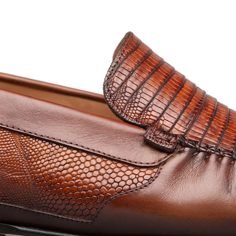 Croc-Embossed Leather Penny Loafers