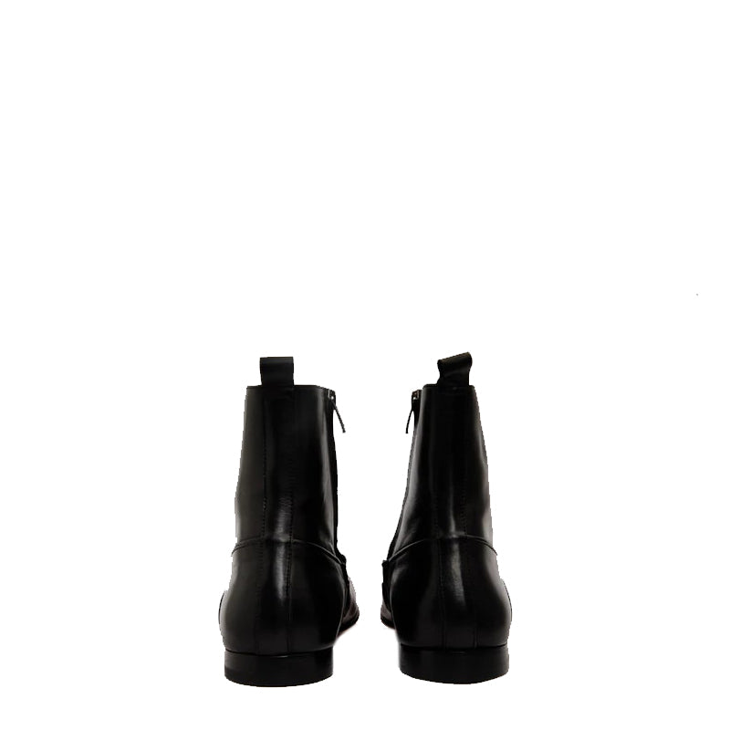 Black Bit Zip-Up Dress Men Boot