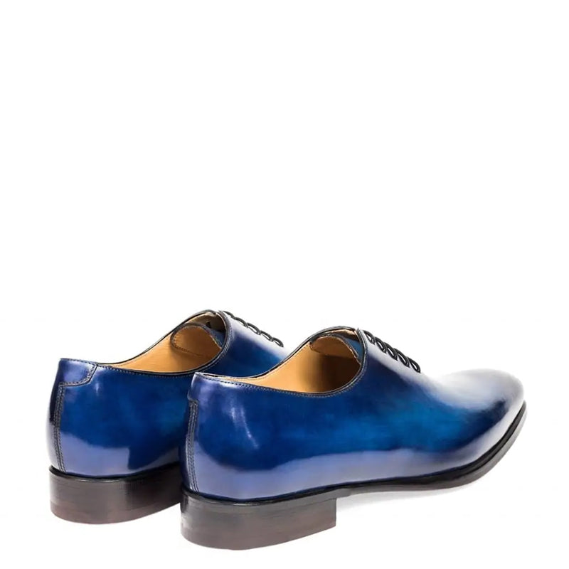 Classic Plain Solid Shiny Leather Oxford Grey / Black Shoe