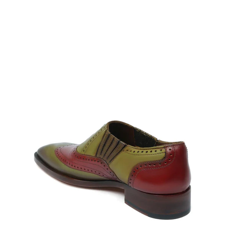 Leather Square Toe Lace-Up Oxford Brown Shoe