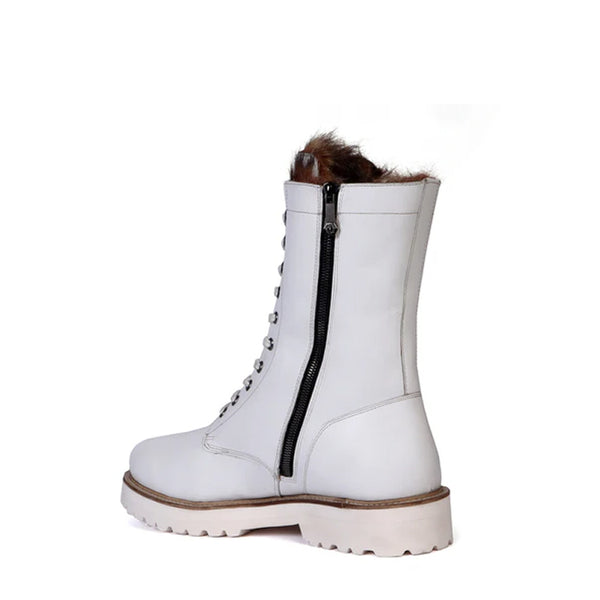 Men Chunky High Leather Ankle Boot