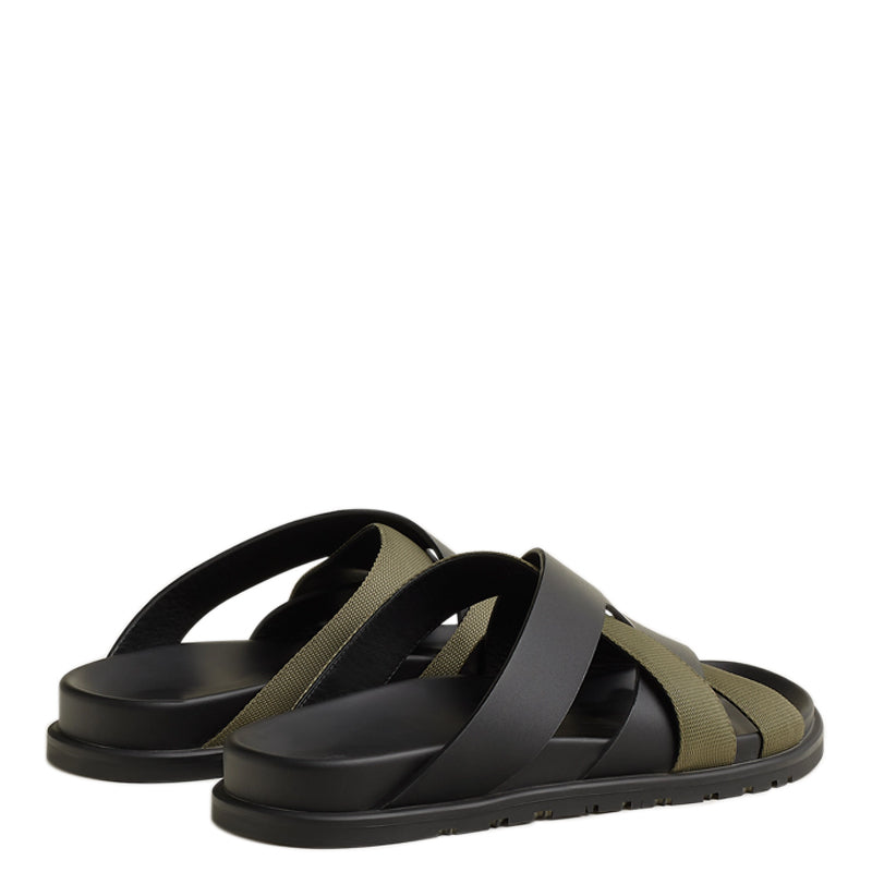 Men Textured Leather Comfort Tan Brown Sandal