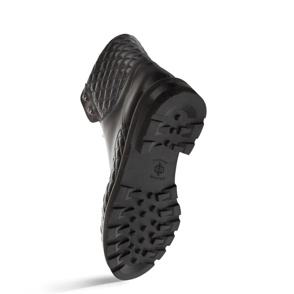 Black Lace-up Leather Boot