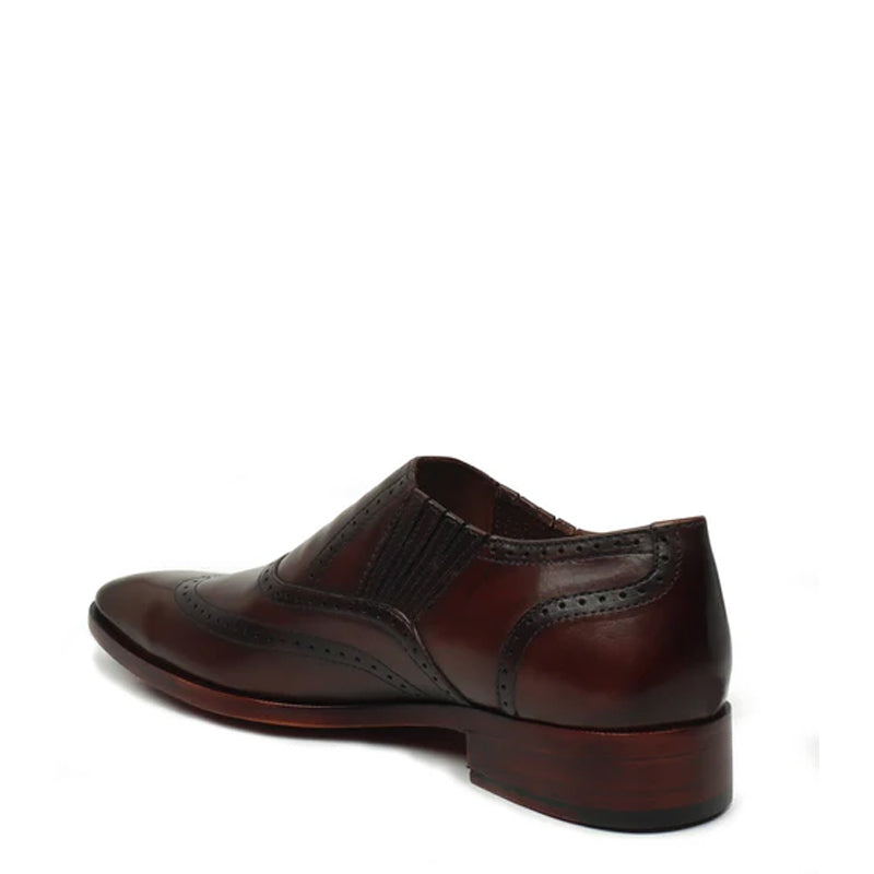Leather Square Toe Lace-Up Oxford Brown Shoe