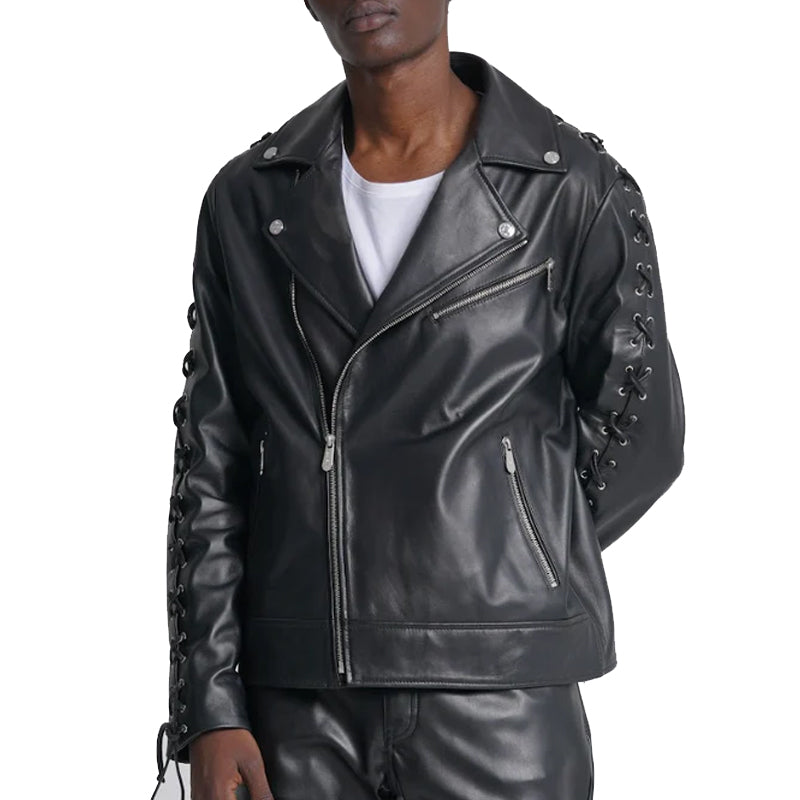 Biker Leather Jacket Black For Men