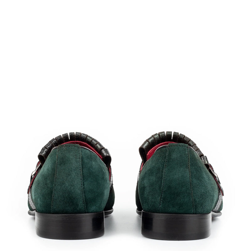 Suede Handmade Leather Single Monk Straps Shoe