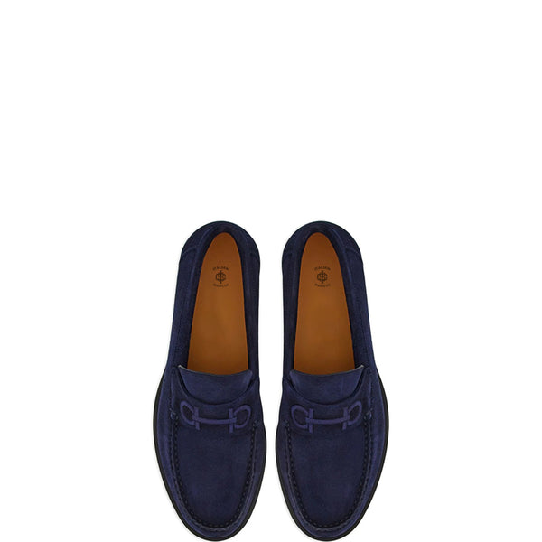 Fort Ricamo Suede Loafers for Men - Blue