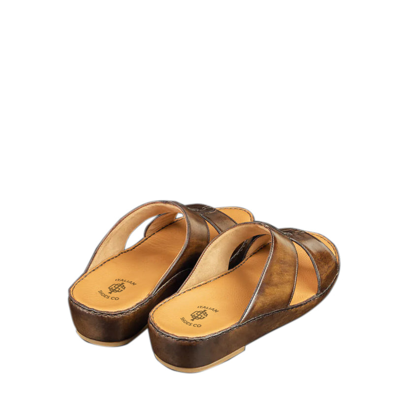 Luxury Slip On Solid Leather Arabic Sandal
