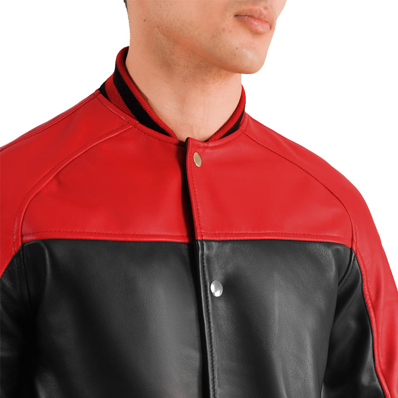 Terrance Leather Bomber Jacket For Men