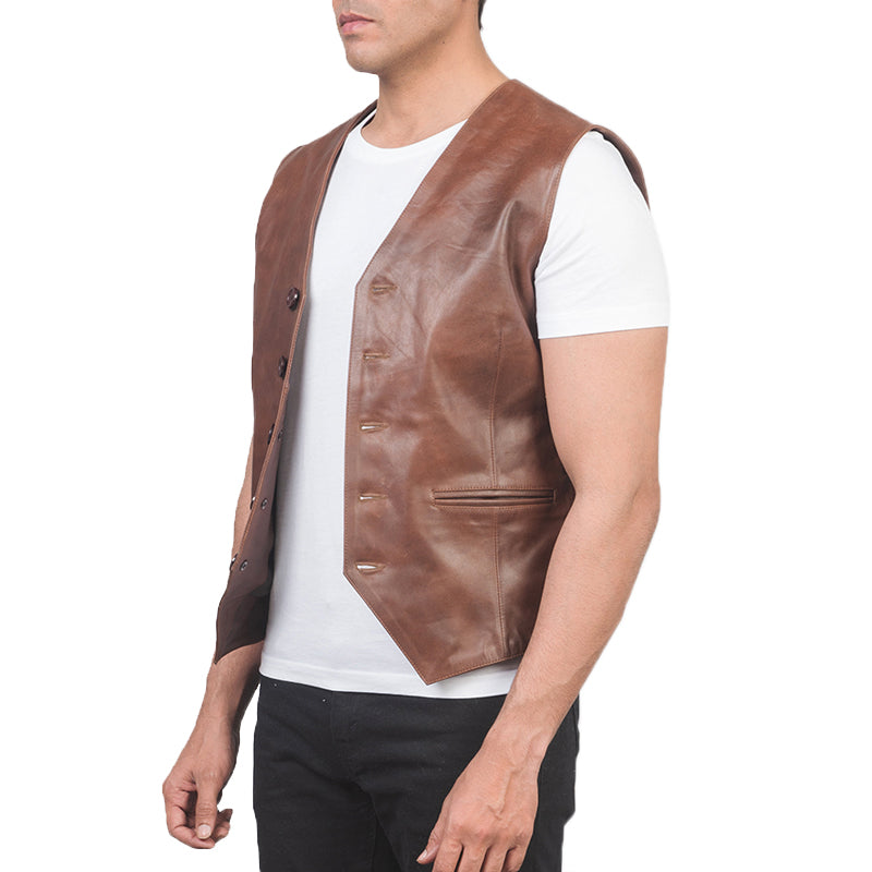 Auden Leather Vest For Men