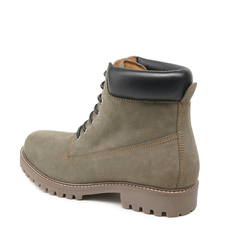 Urban Leather Lace Up High Ankle Boot Green