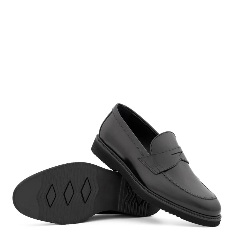 Embossed Casual Penny Leather Brown Loafer