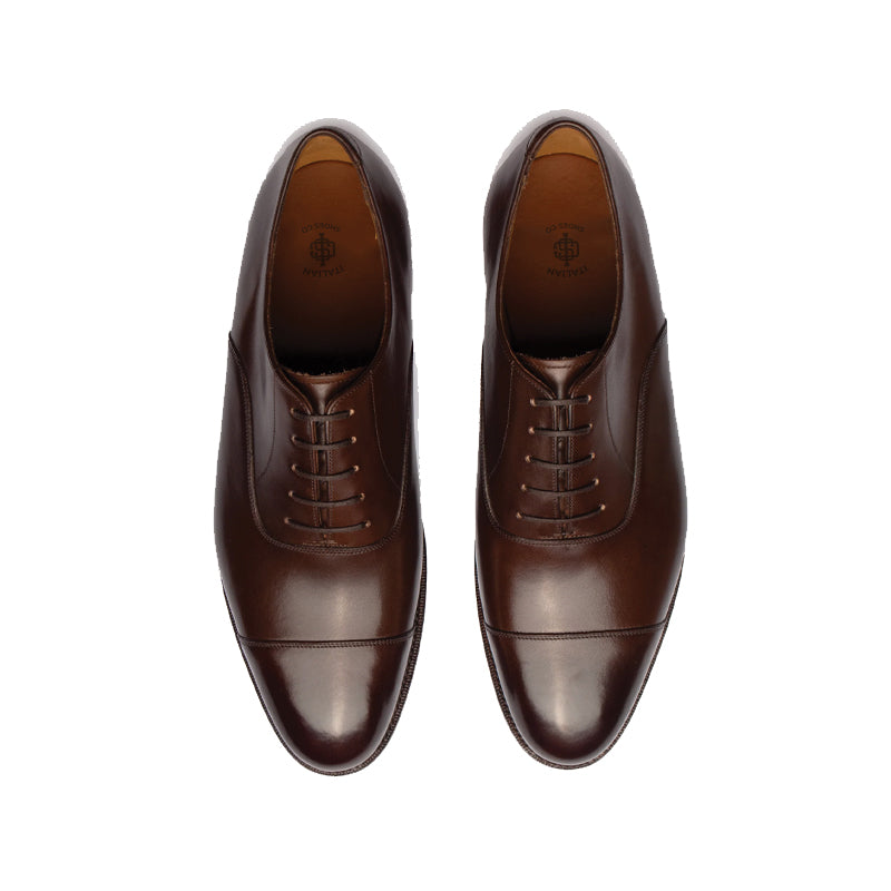 Men Classic Plain Polished Leather Oxford Shoes