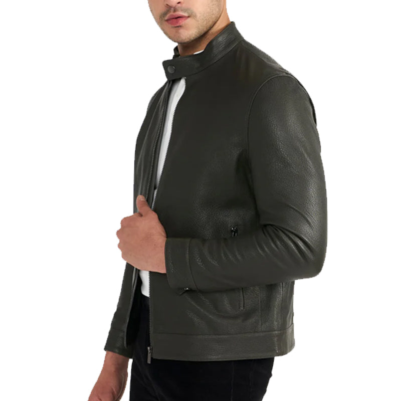 Andrew Olive Men's Leather Jacket