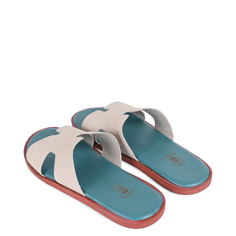 Luxury H-Style Leather Sky Slipper For Men