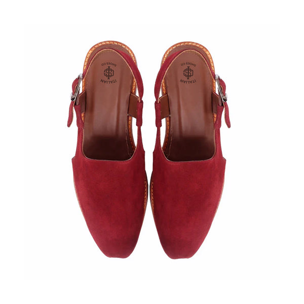 Suede Handmade Leather Peshawari Maroon Sandal