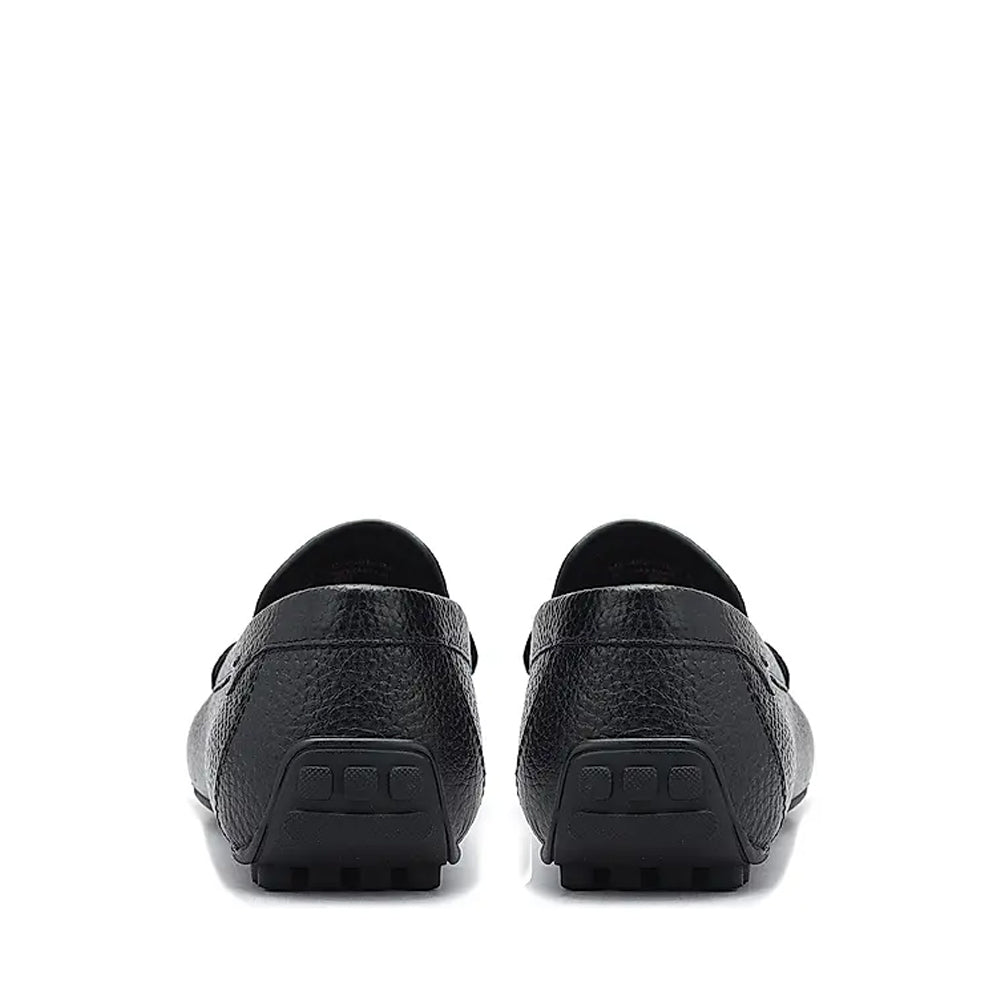 Men Textured Leather Driving Loafers