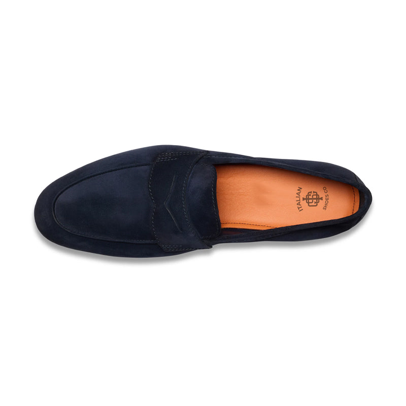 Men’s Brown Suede Penny Loafers – Classic Slip-On