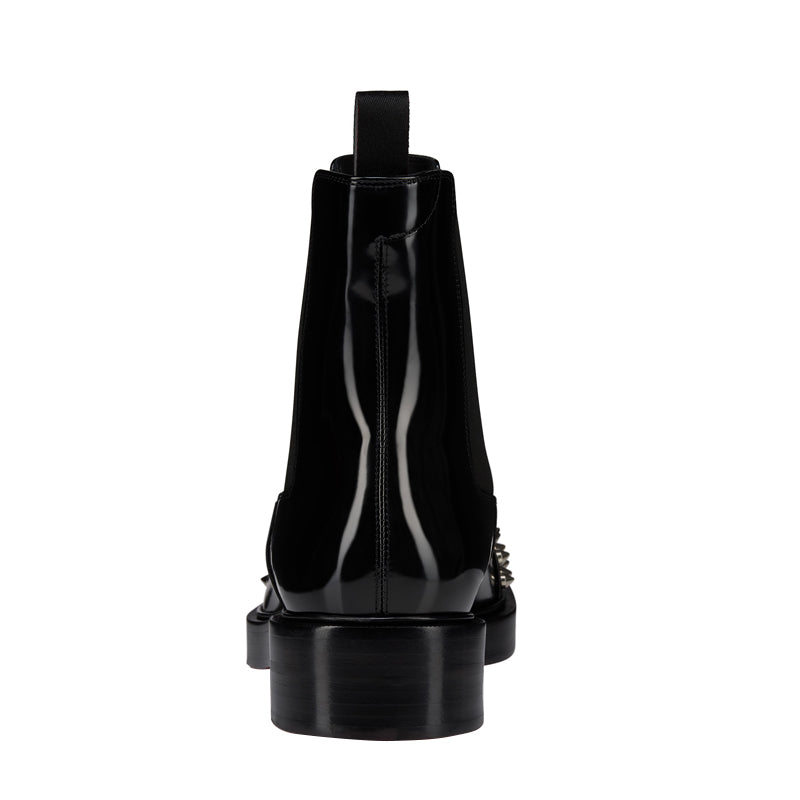 Classic Black Chelsea Silhouette in Spike Detailing