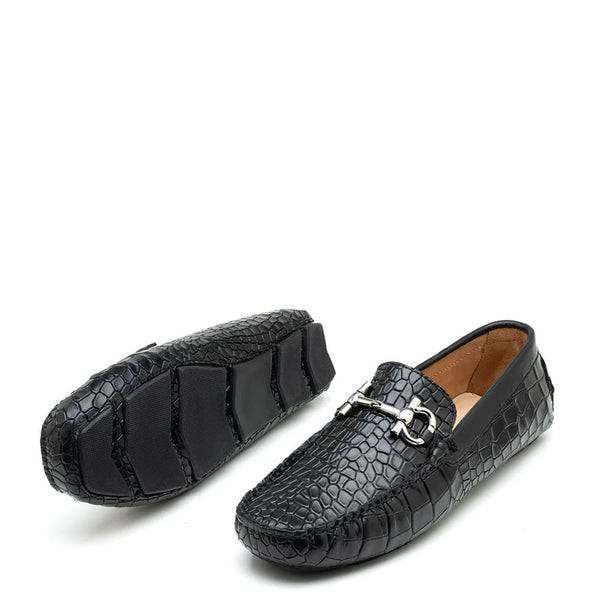 Men Nes Croc Emboss Driving Loafer