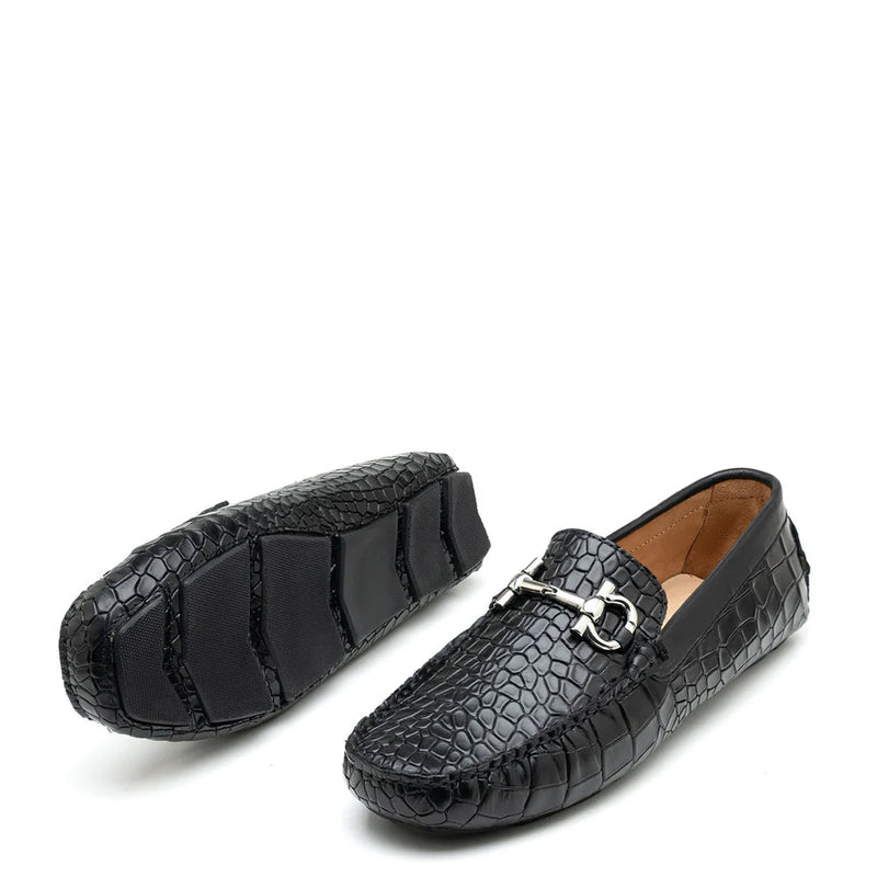 Men Nes Croc Emboss Driving Loafer