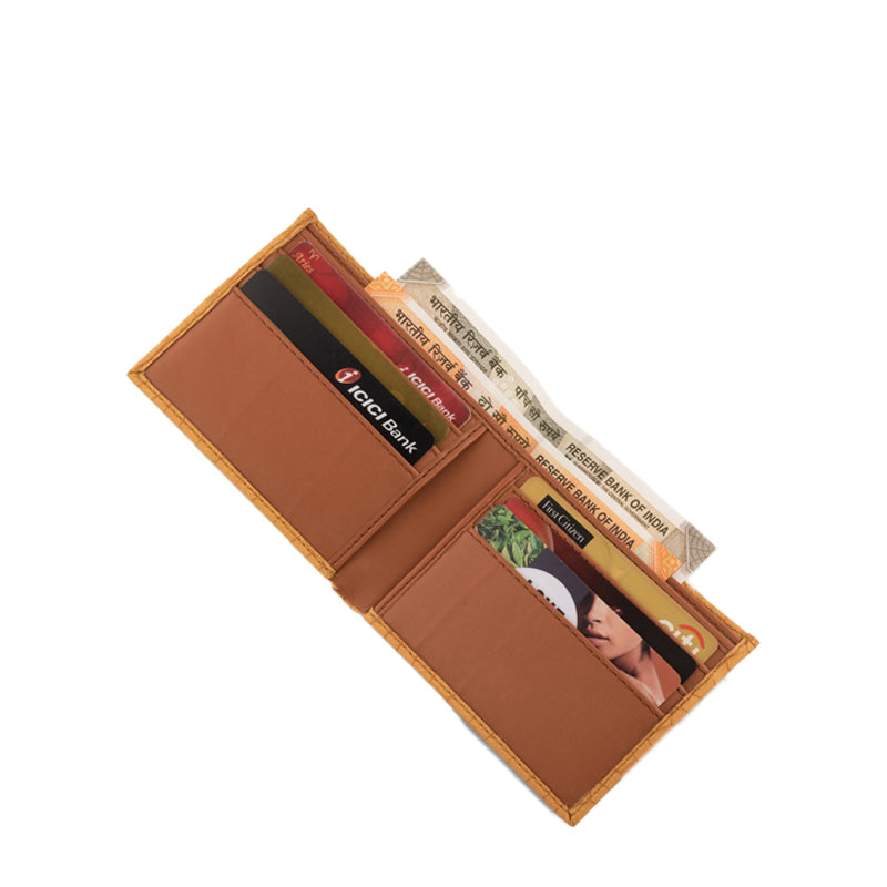 Croc Leather Bifold Peach Wallet