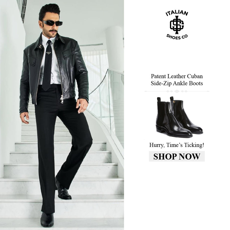 Patent Leather Cuban Side Zip Ankle Boots