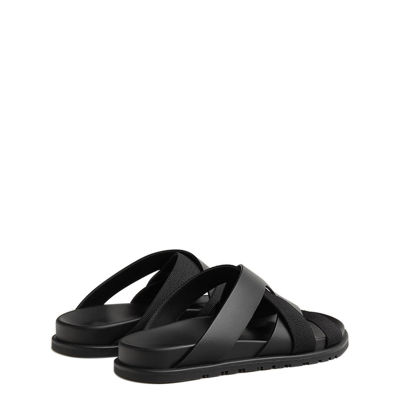 Men Textured Leather Comfort Sandals