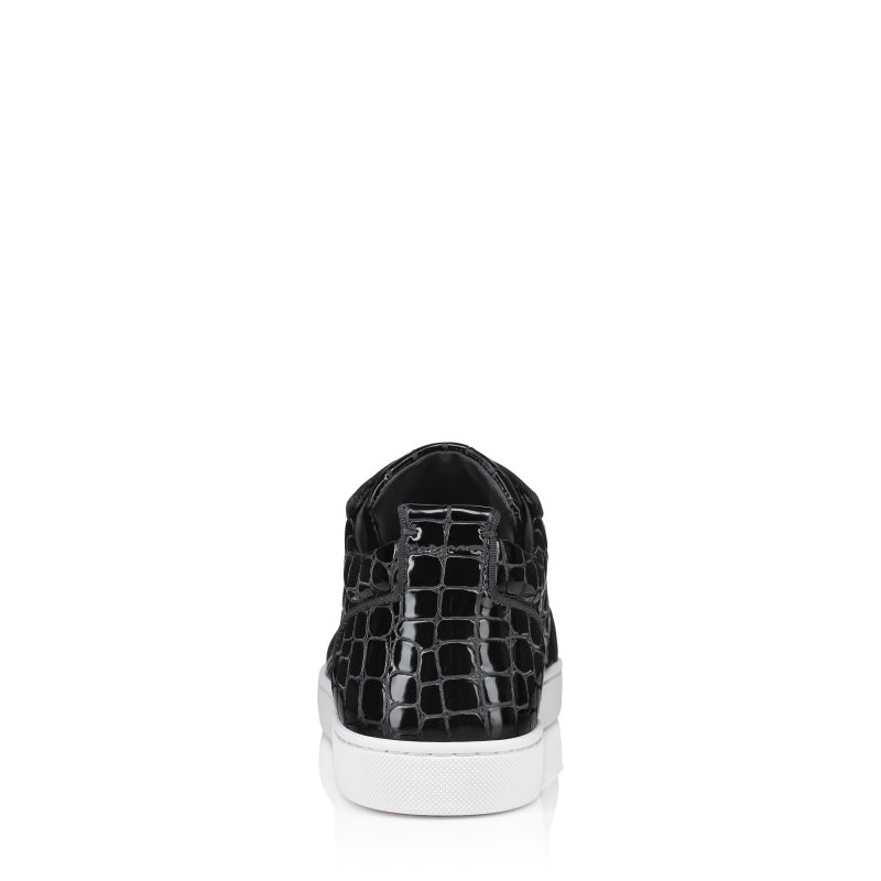 Embossed Croco Print Patent Leather Sneakers