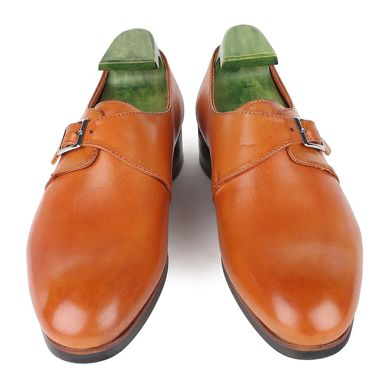 Handmade Leather Formal Single Monk Straps Shoes