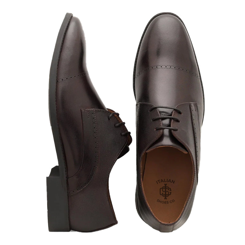 Men Solid Leather Derby Shoes