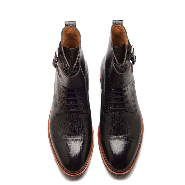 Leather Combat Lace Up High Ankle Boots