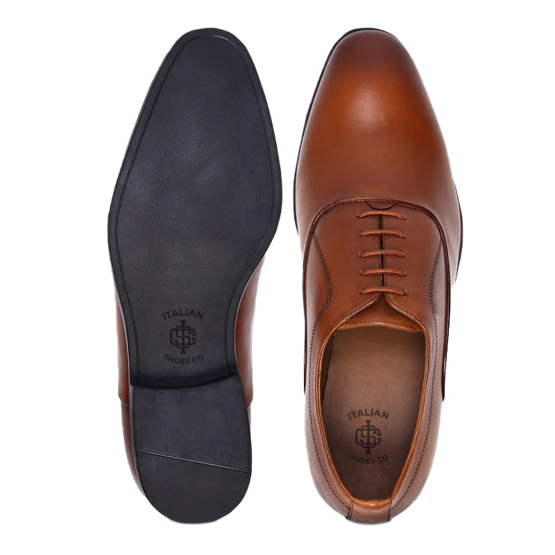 Men Solid Leather Lace-UP OxFord Shoes