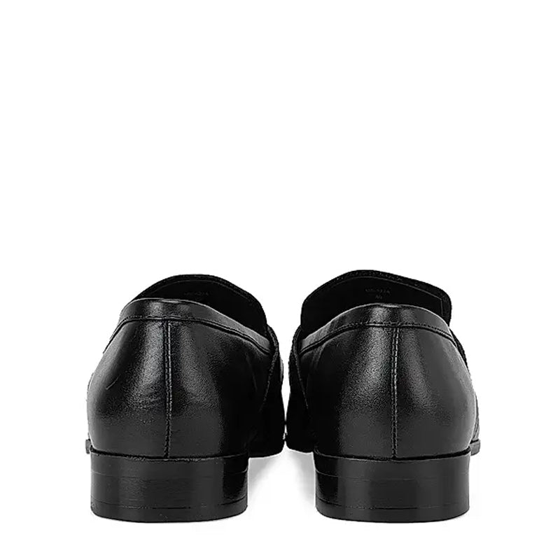 Textured Strap Leather Brown Loafer Shoe