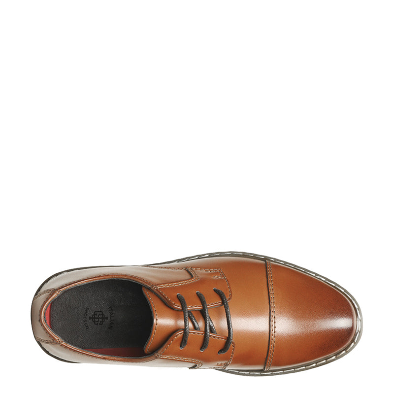 Boys' Vegan Leather Cap-Toe Dress Shoes