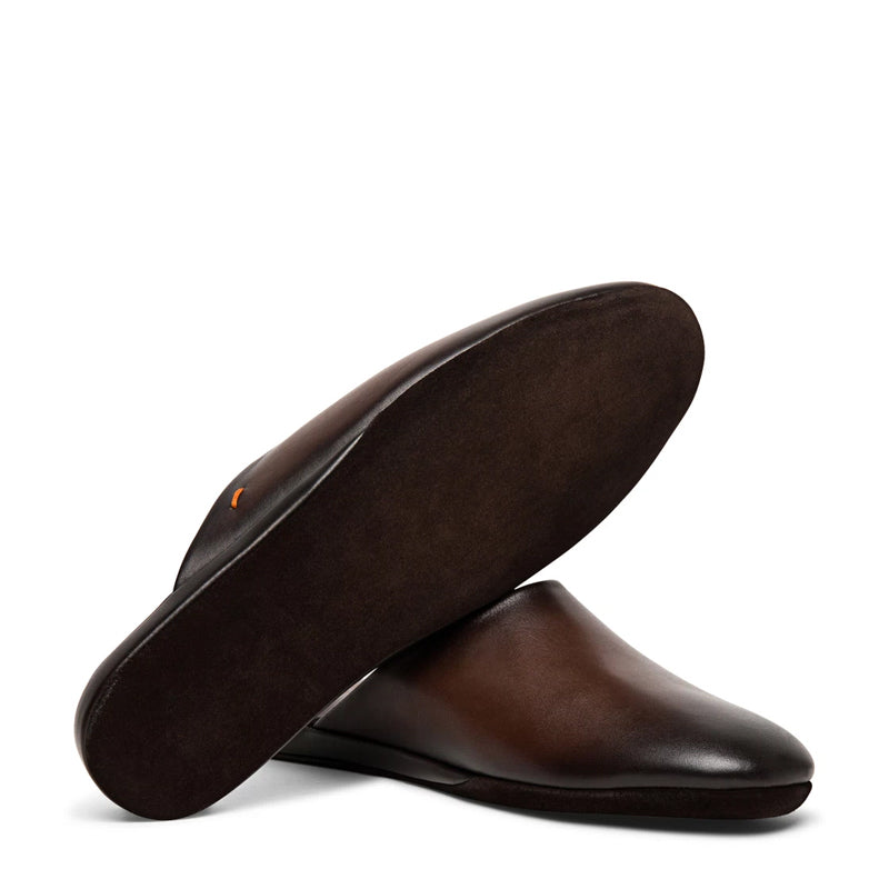 Men Striped Slip-On Leather Slippers