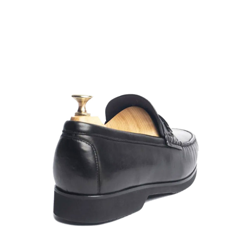 Penny Leather Slip On Bit Loafer Black