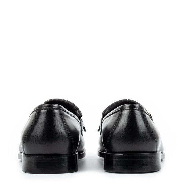 Men Solid Leather Formal Buckled Loafer