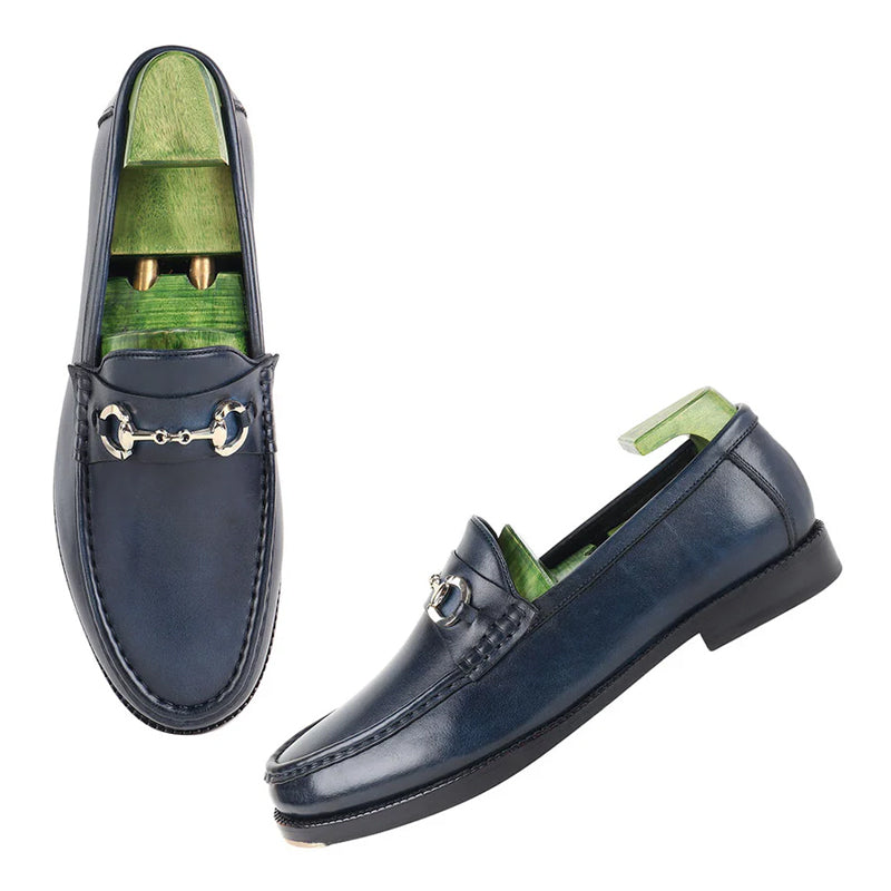 Patina Handmade Leather Horsebit Buckled Loafers