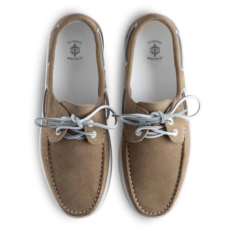 Suede Lace Up Custom Tan Handmade Loafer