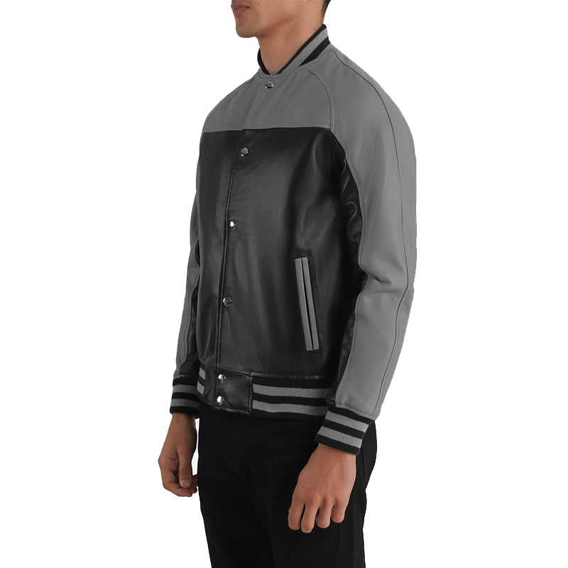 Terrance Leather Bomber Jacket For Men