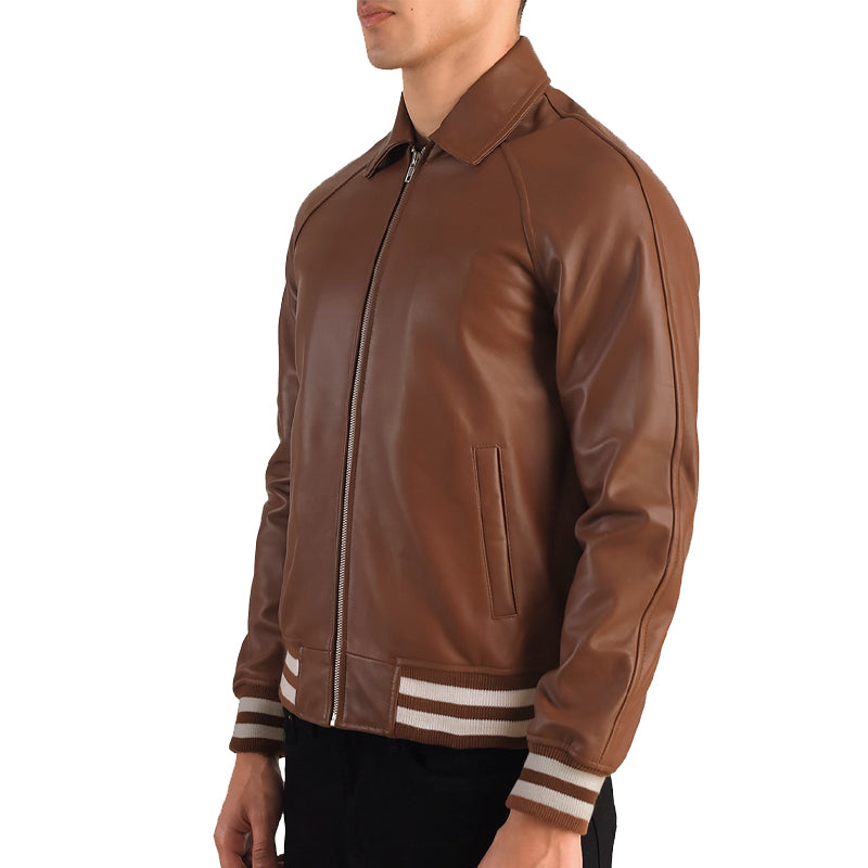 Men Solid Slim Fit Bomber Jacket