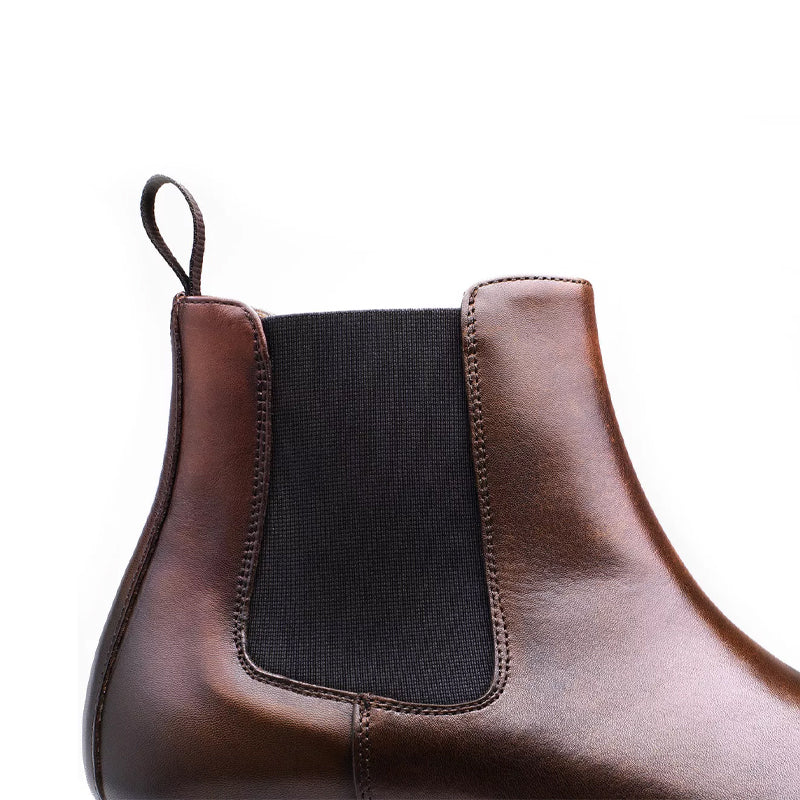 Polished Shiny Leather Chelsea Boot For Men
