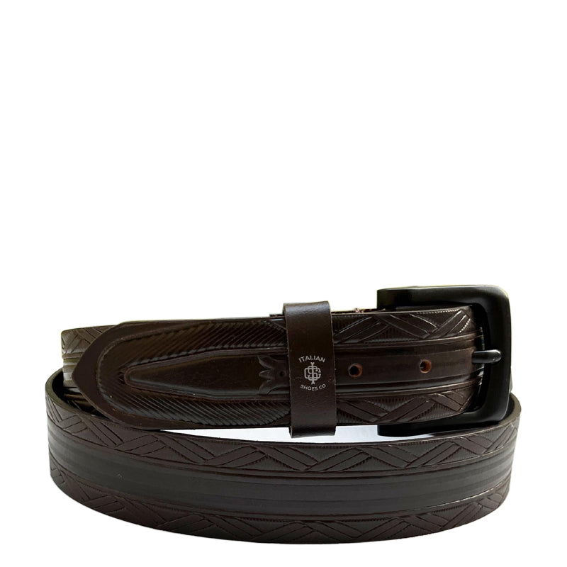 Strutturato Controllo Brown Leather Belt