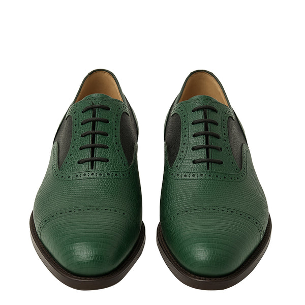 Luxury Leather Lace Up Dual Textured Oxford Shoes