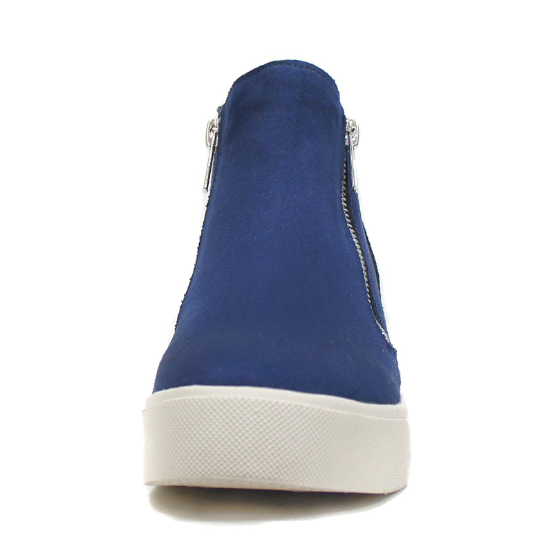 Navy blue wedge sneakers deals