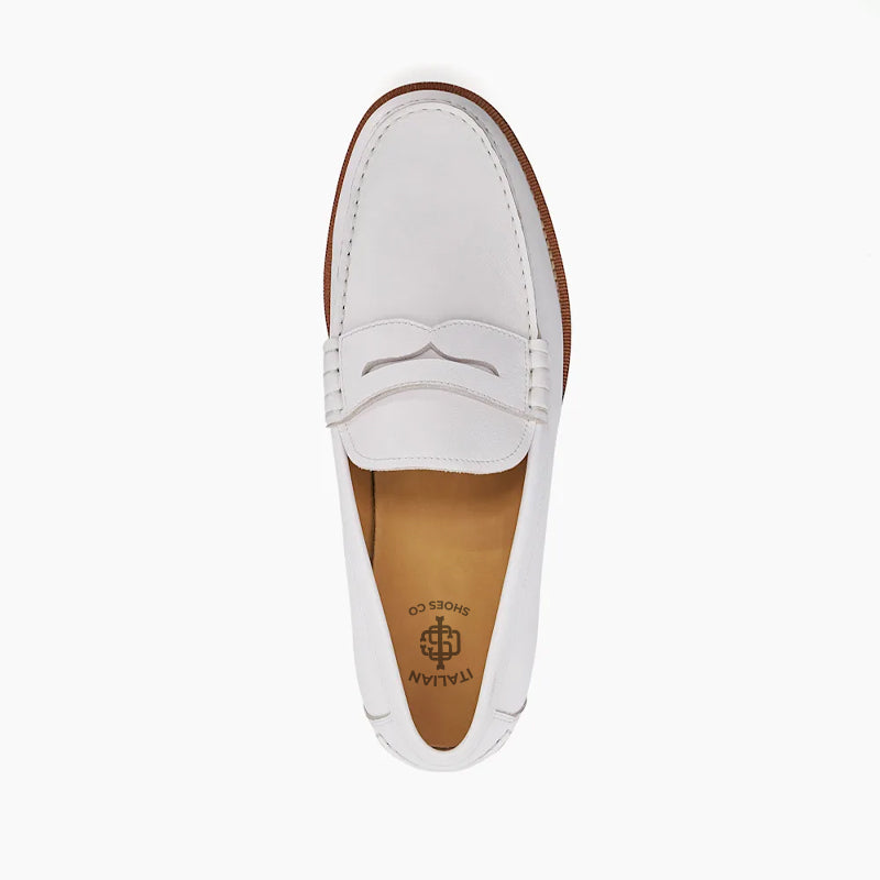 Leather Penny Trim Loafers For Men