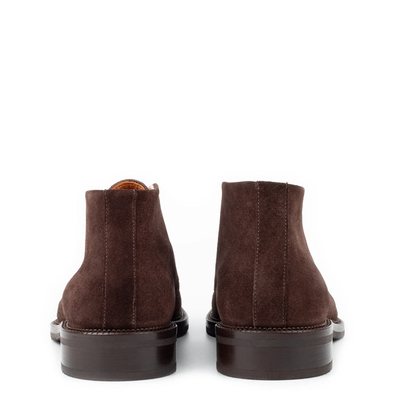 Men Mid Top Solid Suede Leather Chukkas Boot Black